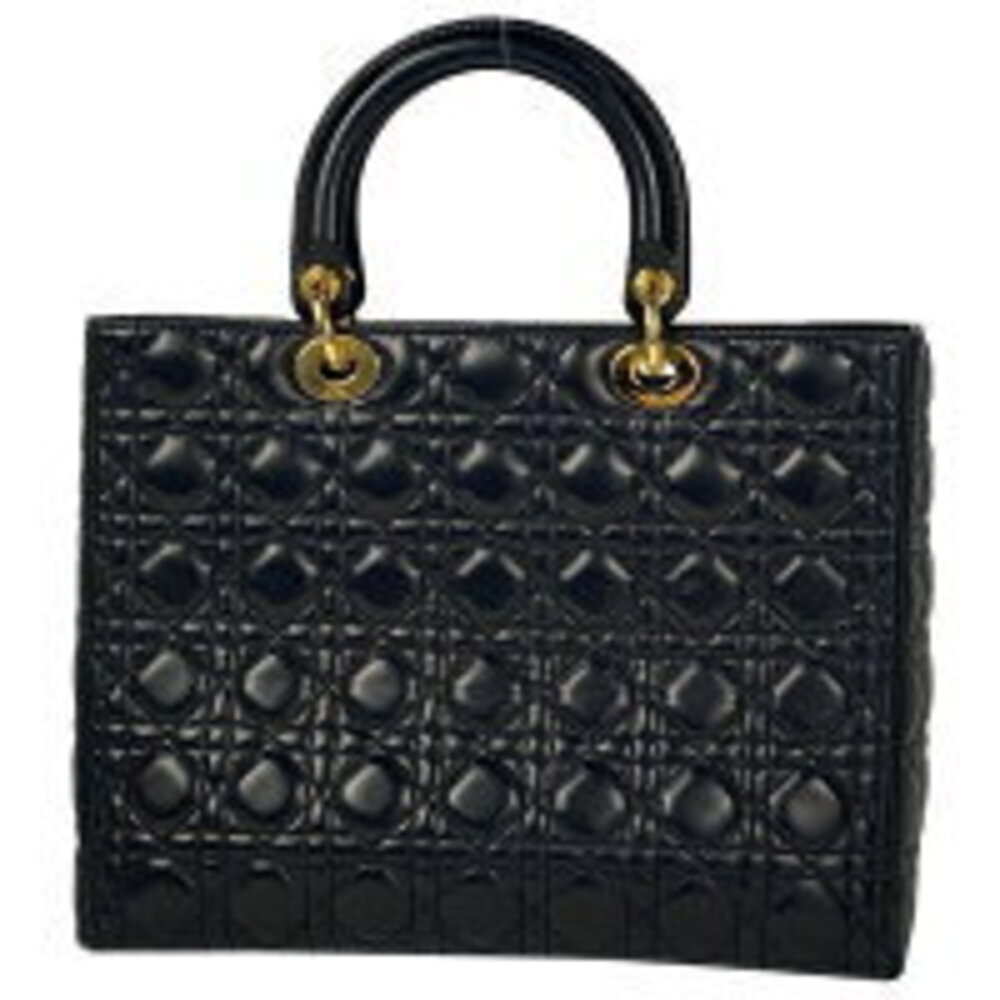 Christian Dior Lady Dior Cannage Shoulder Bag 2way Leather Black - Picture 3 of 6